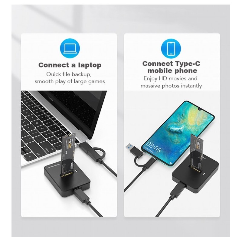 Stacja dokujaca dysków M.2 SATA i NVME USB-C | PartsPC.pl