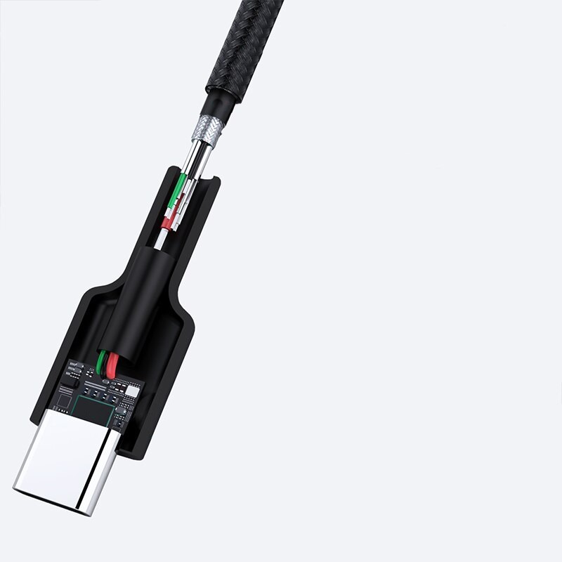 CB-CD30 nylonowy kabel USB C - USB A | 0.9m | 3A | 60W PD | … | PartsPC.pl