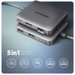 HMC-5HL Wieloportowy hub USB 5in1, 5Gbps, 2x USB-A, HDMI 4K/… | PartsPC.pl