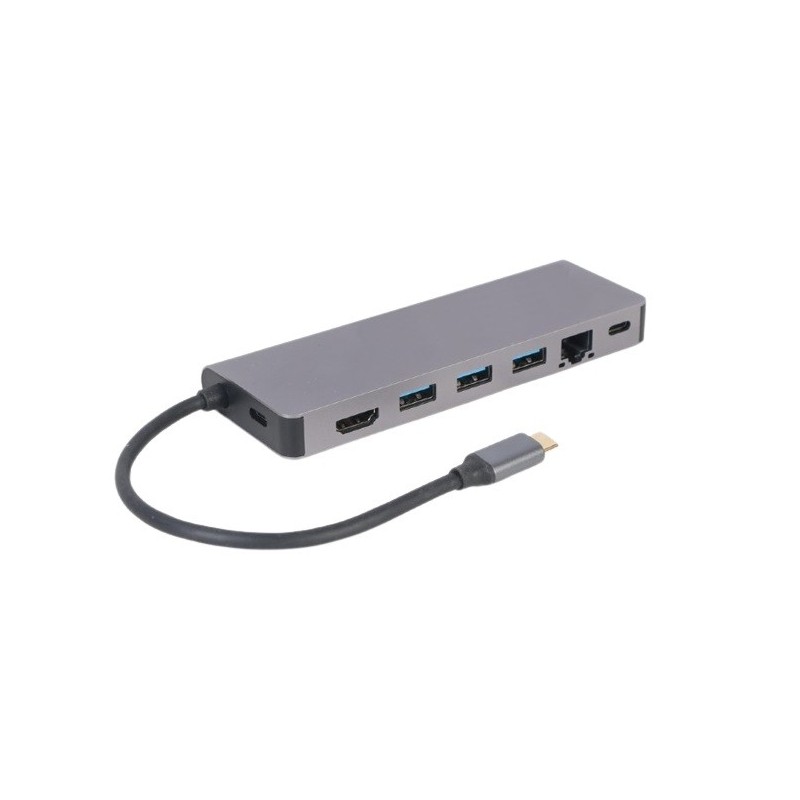 Hub USB-C do HDMI 1xUSB-C GbE 2xUSB-A Card PD | PartsPC.pl