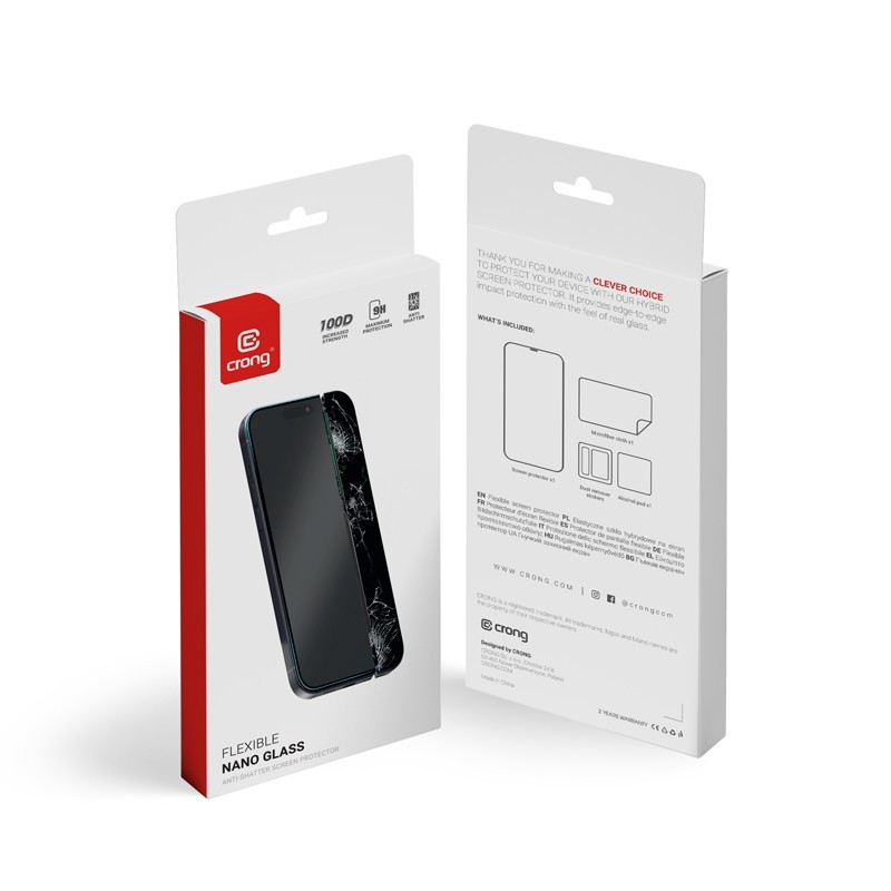 Niepękające szkło hybrydowe Nano Glass iPhone 16 / iPhone 15 | PartsPC.pl