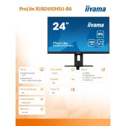 Monitor 23.8 cala XUB2492HSU-B6 IPS,HDMI,DP,100Hz,PIVOT,USB,… | PartsPC.pl
