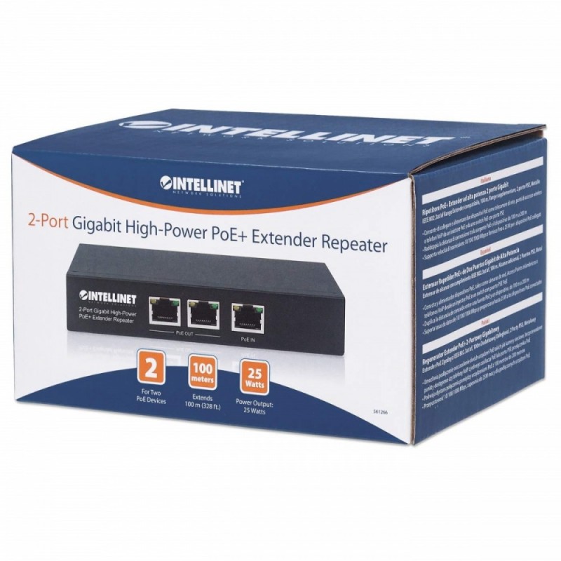 Regenerator Extender PoE+ 2-portowy Gigabit 802.3at/af | PartsPC.pl