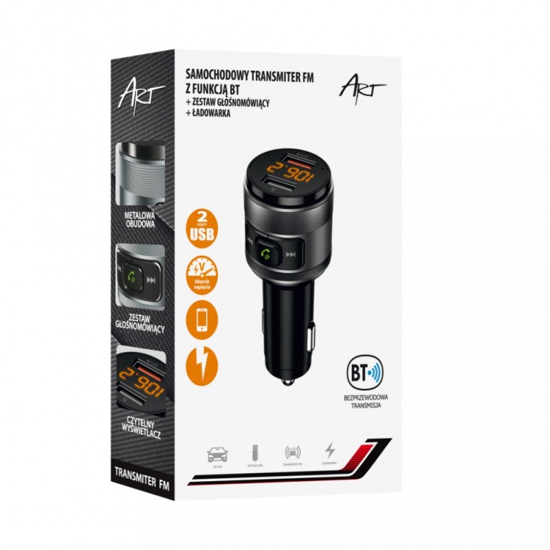 Transmiter samochodowy FM MP3 z funkcją BT, USB LCD FM-57 QC… | PartsPC.pl