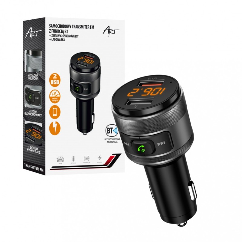 Transmiter samochodowy FM MP3 z funkcją BT, USB LCD FM-57 QC… | PartsPC.pl