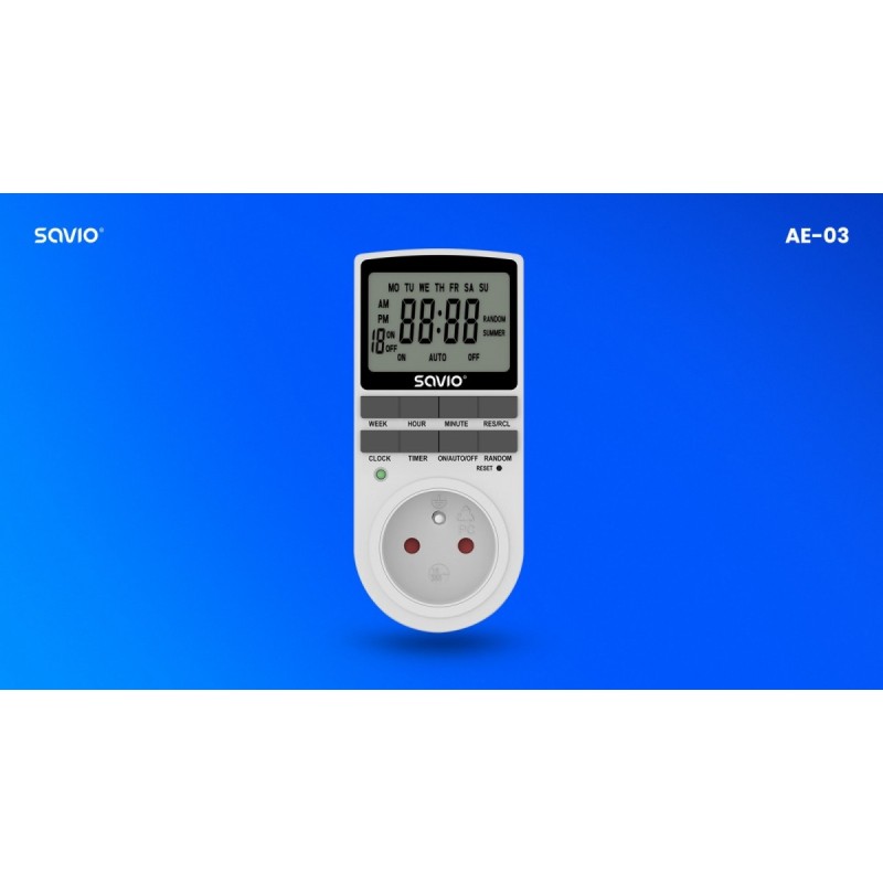 Programator czasowy z ekranem LCD, 16A, 3680W, AE-03 | PartsPC.pl