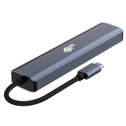 Adapter HUB USB C 6w1 - HDMI, USBx3, PD, RJ-45 | PartsPC.pl