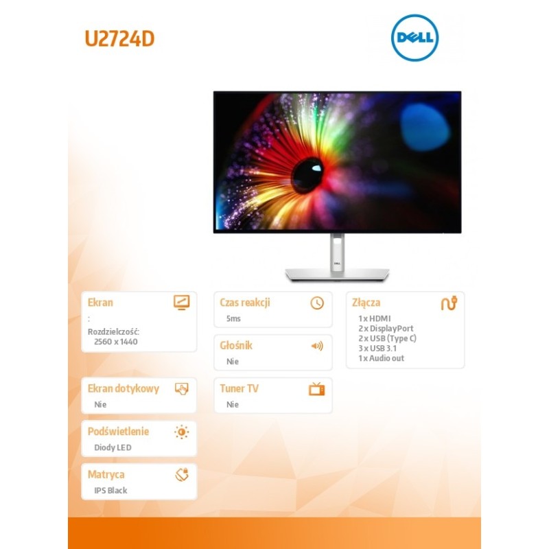 Monitor U2724D 27 cali IPS LED QHD(2560x1440)/16:9/HDMI/DP/U… | PartsPC.pl