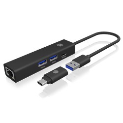 Hub IB-HUB1439-LAN 4w1 HUB, 1x USB-C, 2xUSB-A, 1x LAN | PartsPC.pl