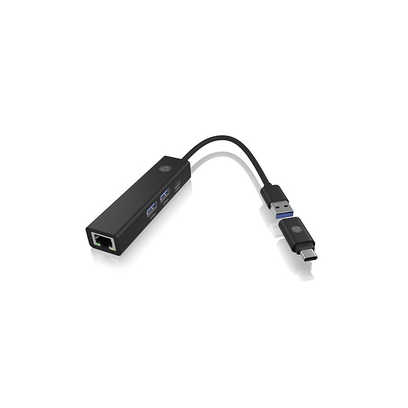 Hub IB-HUB1439-LAN 4w1 HUB, 1x USB-C, 2xUSB-A, 1x LAN | PartsPC.pl