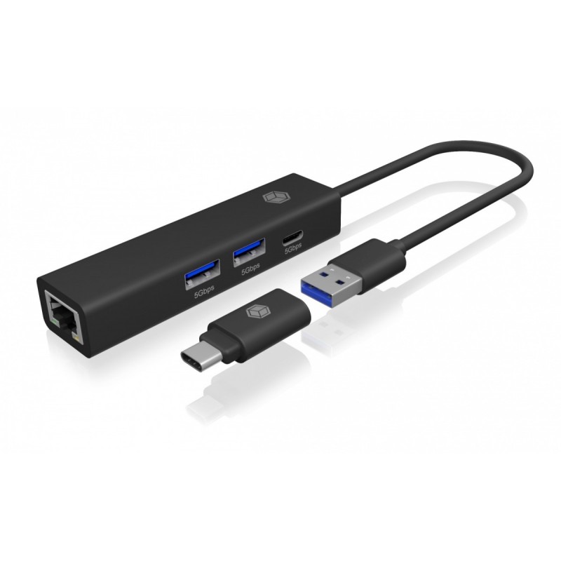Hub IB-HUB1439-LAN 4w1 HUB, 1x USB-C, 2xUSB-A, 1x LAN | PartsPC.pl