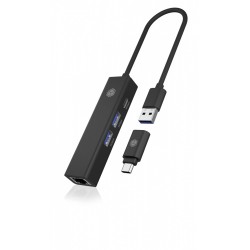 Hub IB-HUB1439-LAN 4w1 HUB, 1x USB-C, 2xUSB-A, 1x LAN | PartsPC.pl