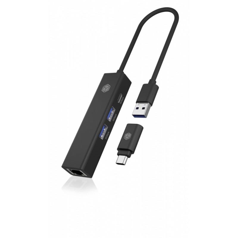 Hub IB-HUB1439-LAN 4w1 HUB, 1x USB-C, 2xUSB-A, 1x LAN | PartsPC.pl