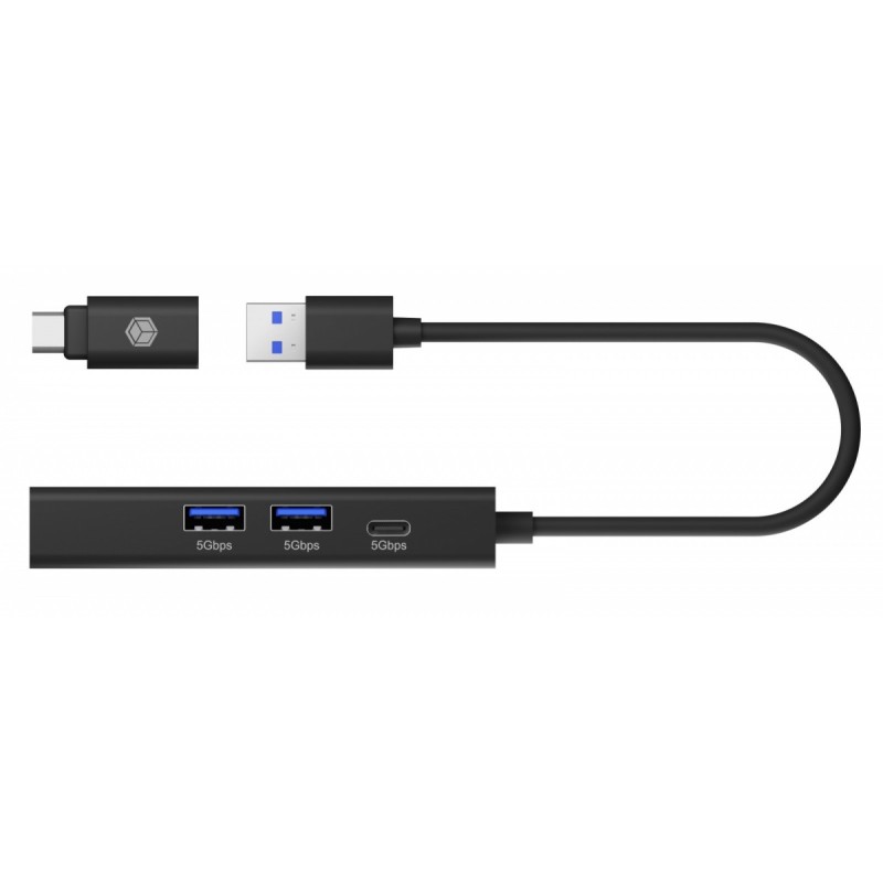 Hub IB-HUB1439-LAN 4w1 HUB, 1x USB-C, 2xUSB-A, 1x LAN | PartsPC.pl