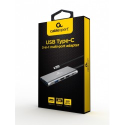 Adapter USB-C Hub USB-C PD HDMI x2 USB 3.0x3 | PartsPC.pl
