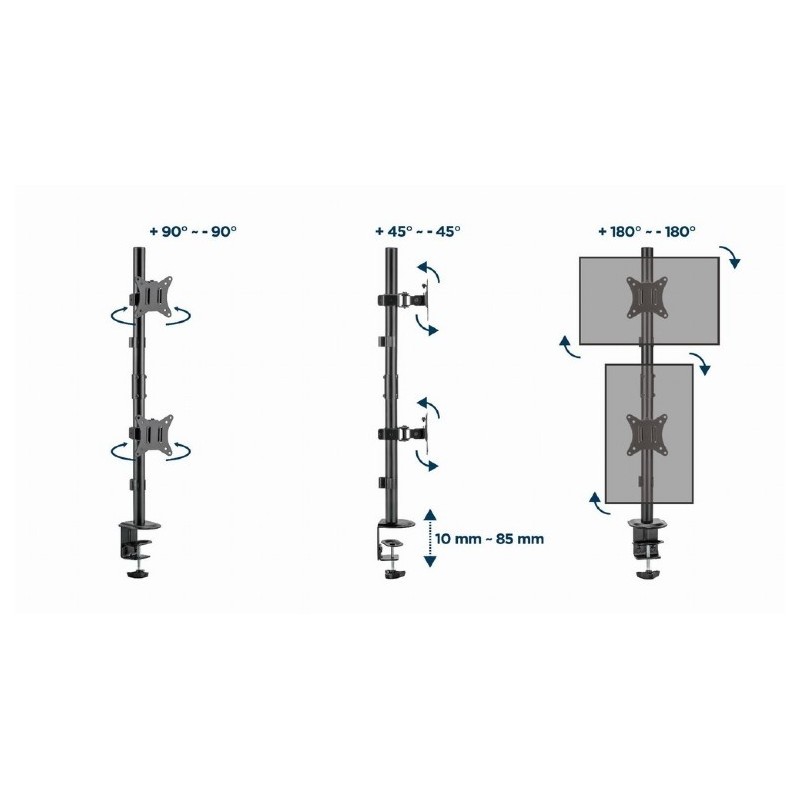 Uchwyt na  2 monitory 17-32 max. 9kg | PartsPC.pl