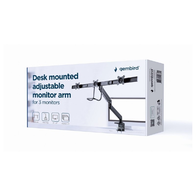 Ramię regulowane na 3 monitory 17 - 27 cali 6kg | PartsPC.pl
