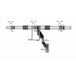 Uchwyt ścienny 3 monitory 17-27 cali 6kg | PartsPC.pl