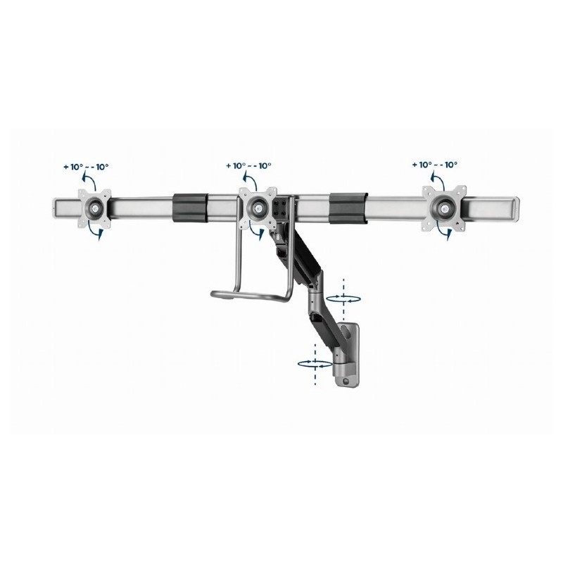 Uchwyt ścienny 3 monitory 17-27 cali 6kg | PartsPC.pl