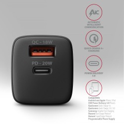 ACU-PQ20 Ładowarka sieciowa 20W, QC3.0/AFC/FCP + PD type-C C… | PartsPC.pl