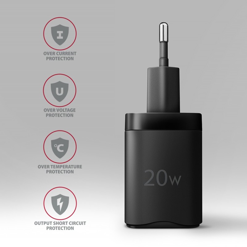 ACU-PQ20 Ładowarka sieciowa 20W, QC3.0/AFC/FCP + PD type-C C… | PartsPC.pl