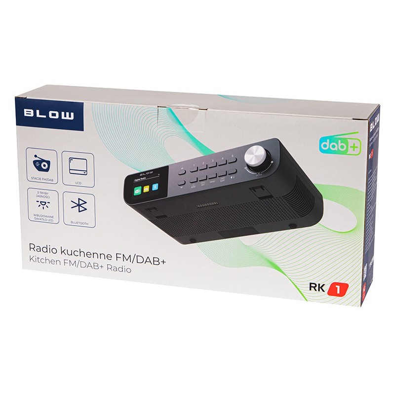 Radio kuchenne przenośne FM/DAB+ RK1 czarne | PartsPC.pl