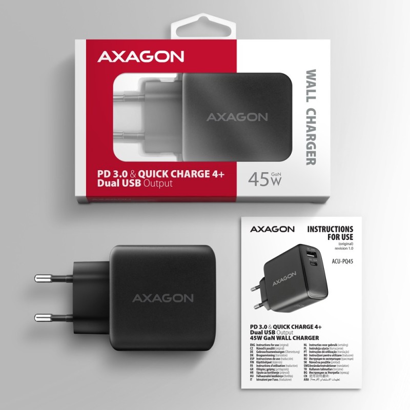 ACU-PQ45 Ładowarka sieciowa 2-port  QC3.0,4.0/AFC/FCP/PPS/Ap… | PartsPC.pl