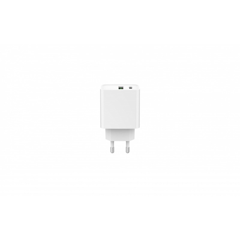 Ładowarka PowerDelivery USB-A USB-C 20W Biała | PartsPC.pl