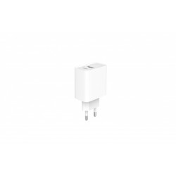 Ładowarka PowerDelivery USB-A USB-C 20W Biała | PartsPC.pl