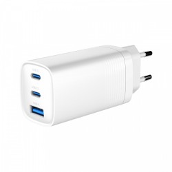 Ładowarka PowerDelivery 1xA 2xC GaN 65W Biała | PartsPC.pl
