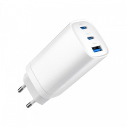 Ładowarka PowerDelivery 1xA 2xC GaN 65W Biała | PartsPC.pl