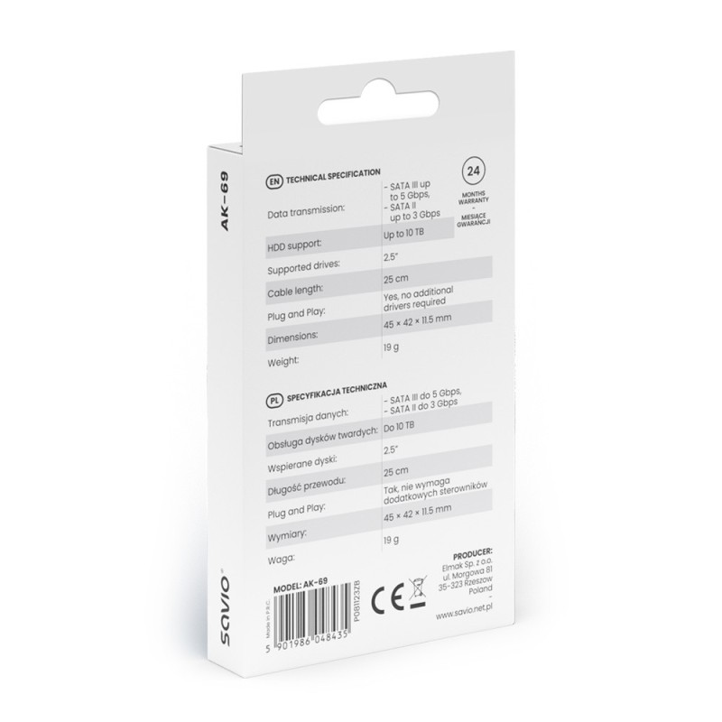 Adapter USB-C 3.1 Gen 1 (M) - SATA (F) do dysków 2.5 cala, A… | PartsPC.pl