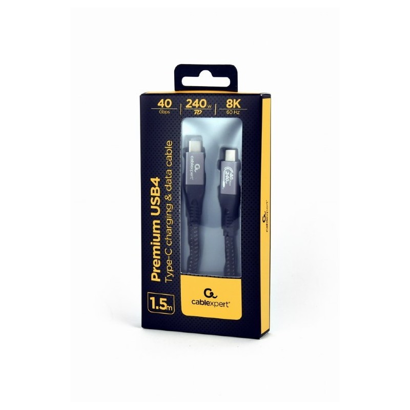 Kabel Premium USB-C Type 4 40 Gbps 240W 1.5M | PartsPC.pl