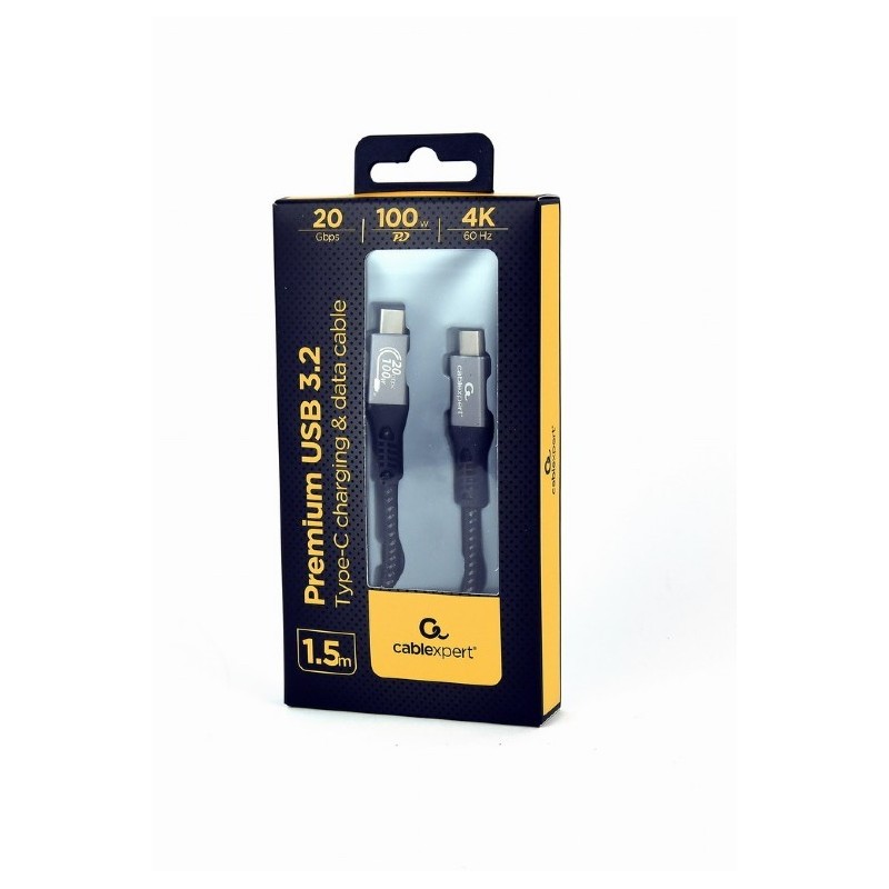 Kabel Premium USB-C 3.2 gen 2 20 Gbps 100W 1.5m PD | PartsPC.pl