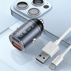 Ładowarka samochodowa 30W 1xUSB+1xUSB-C C38 Fast Charge Stal… | PartsPC.pl
