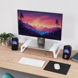 Podstawka pod monitor MONTA GLASS biała | PartsPC.pl