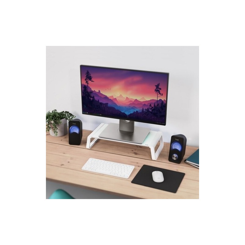 Podstawka pod monitor MONTA GLASS biała | PartsPC.pl