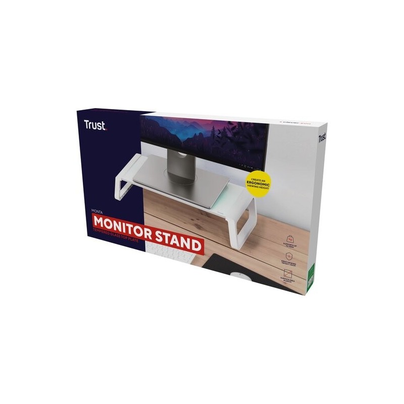 Podstawka pod monitor MONTA GLASS biała | PartsPC.pl
