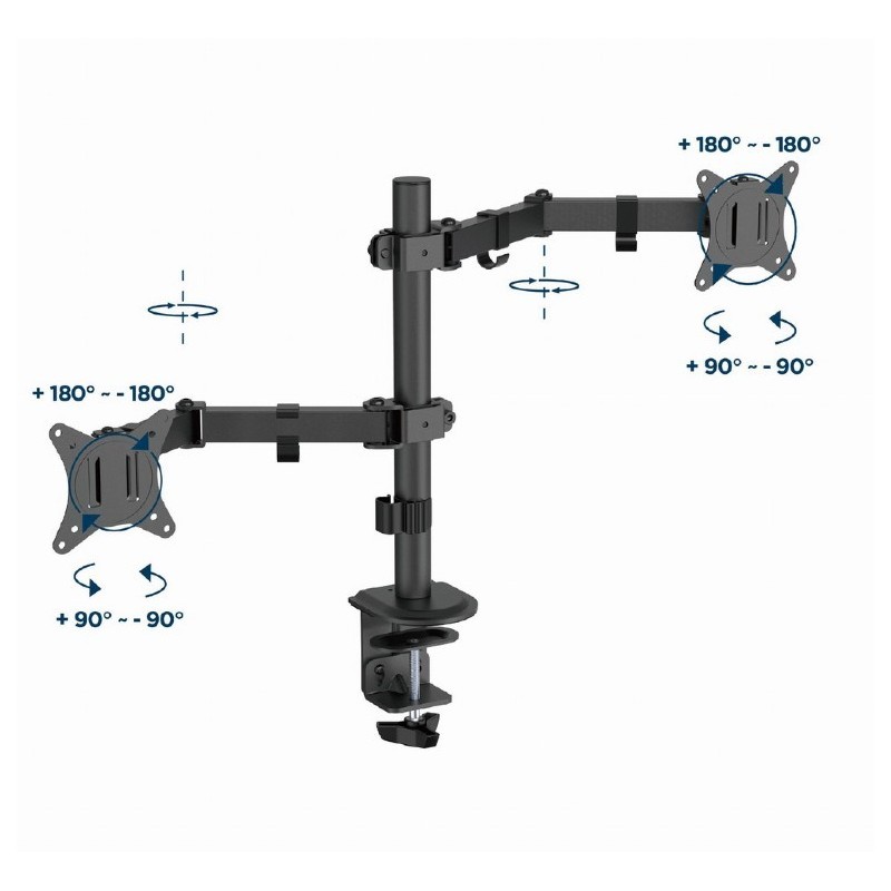 Ramię biurkowe na 2 monitory 17-32 cale 9kg | PartsPC.pl