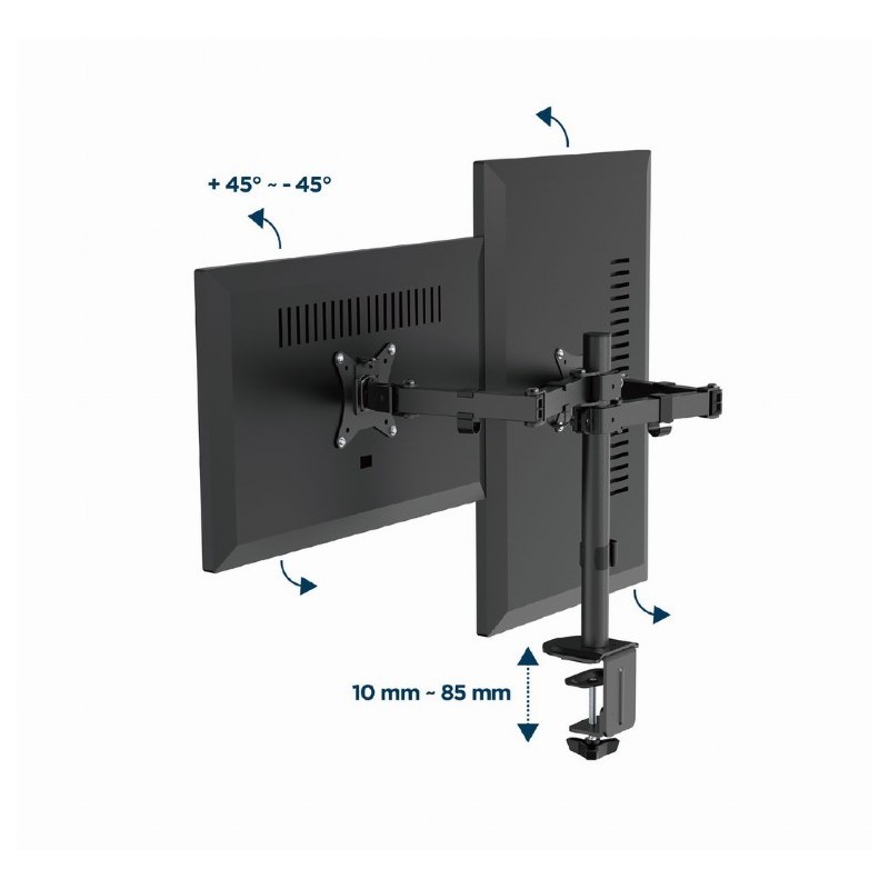 Ramię biurkowe na 2 monitory 17-32 cale 9kg | PartsPC.pl
