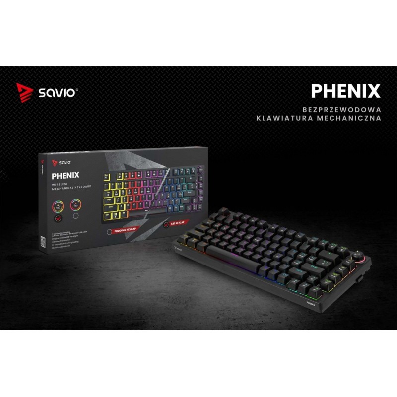 Klawiatura mechaniczna bezprzewodowa PHENIX Gateron Red Pro,… | PartsPC.pl