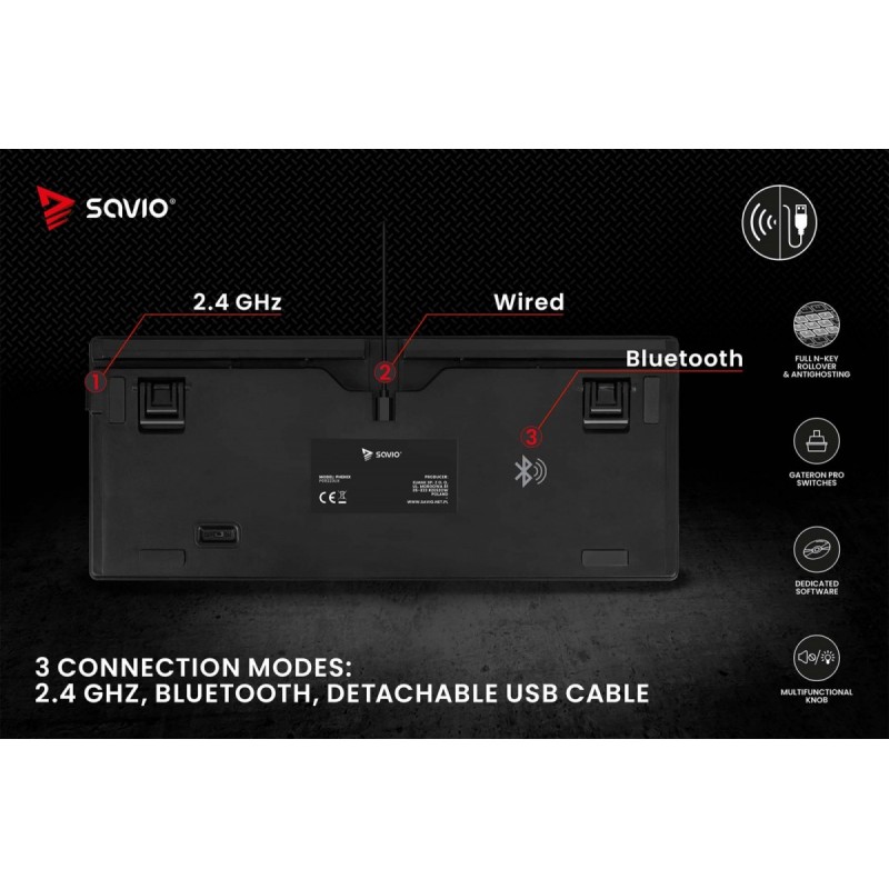 Klawiatura mechaniczna bezprzewodowa PHENIX Gateron Red Pro,… | PartsPC.pl