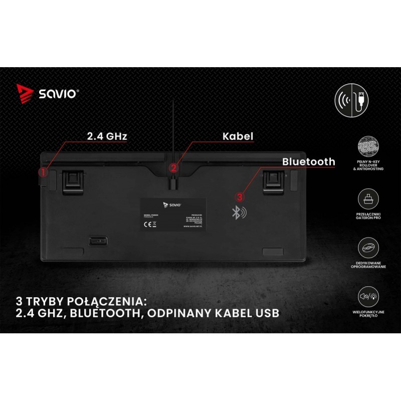 Klawiatura mechaniczna bezprzewodowa PHENIX Gateron Red Pro,… | PartsPC.pl