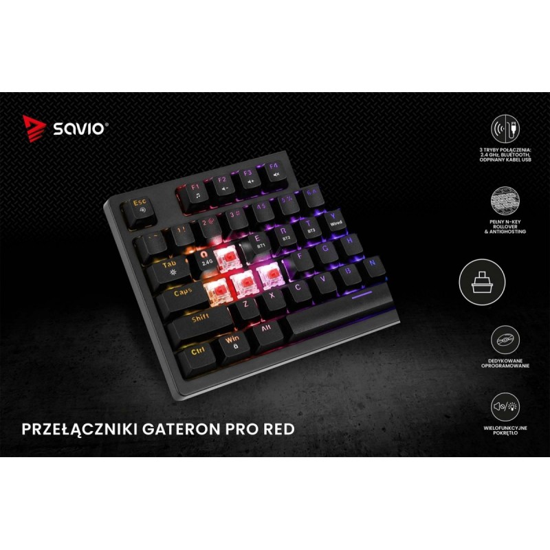 Klawiatura mechaniczna bezprzewodowa PHENIX Gateron Red Pro,… | PartsPC.pl