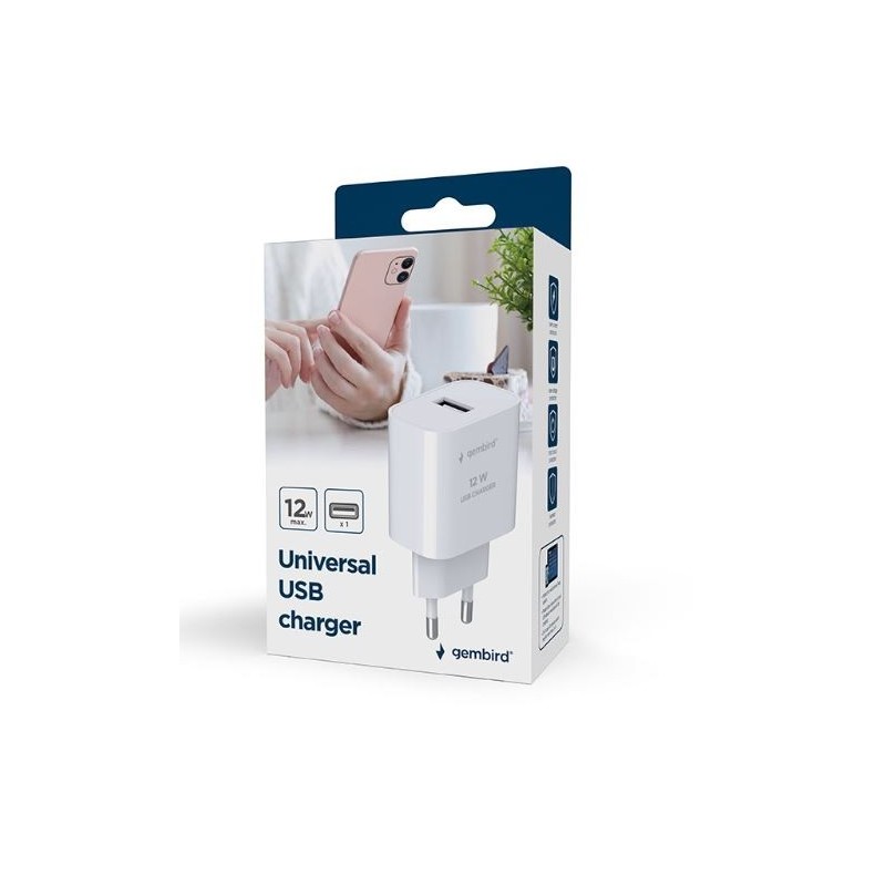 Ładowarka USB-A 2.4A biała | PartsPC.pl