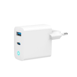 Ładowarka USB-A/C GaN LED 30W PD QC3.0 biała | PartsPC.pl