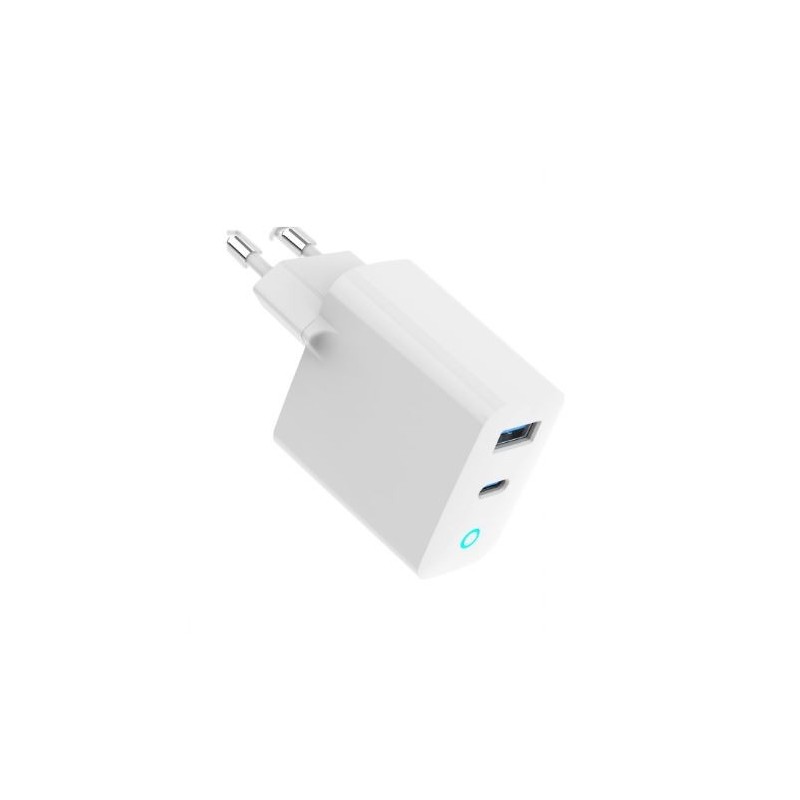 Ładowarka USB-A/C GaN LED 30W PD QC3.0 biała | PartsPC.pl
