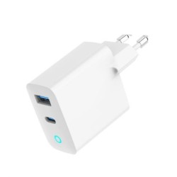 Ładowarka USB-A/C GaN LED 30W PD QC3.0 biała | PartsPC.pl