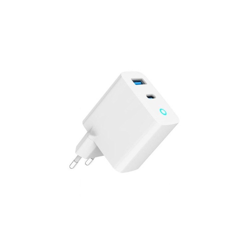 Ładowarka USB-A/C GaN LED 30W PD QC3.0 biała | PartsPC.pl