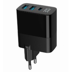 Ładowarka GaN 2xA 1xC LCD 30W PD QC3.0 czarna | PartsPC.pl